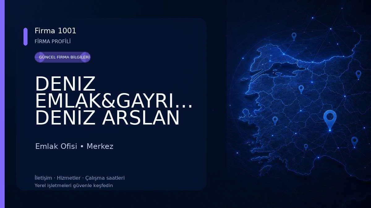 DENIZ EMLAK&GAYRIMENKUL DENİZ ARSLAN