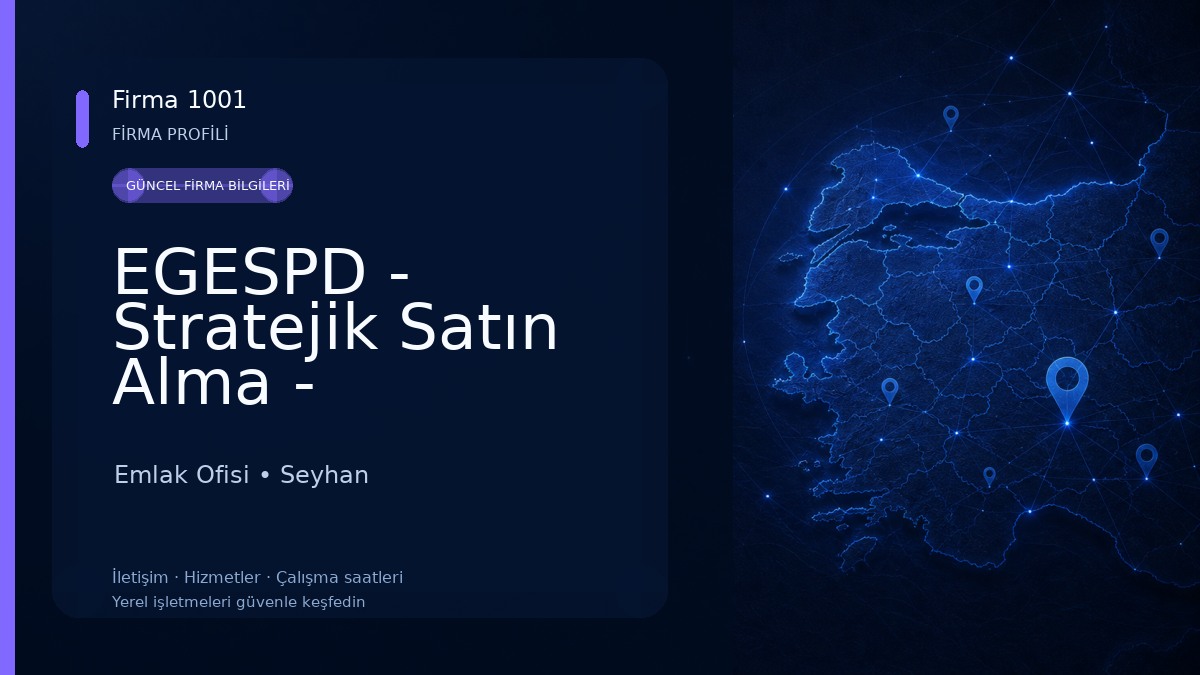 EGESPD - Stratejik Satın Alma - Gayrimenkul - Danışmanlık Hizmetleri