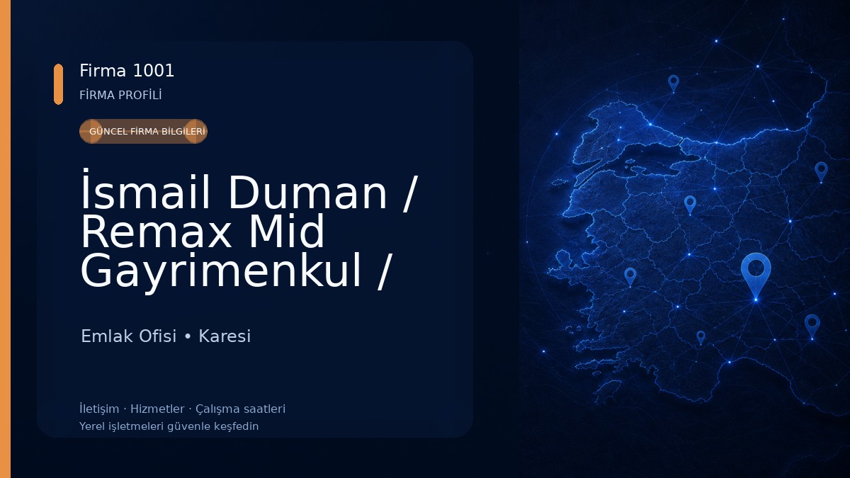 İsmail Duman / Remax Mid Gayrimenkul / Sorumlu Emlak Danışmanı
